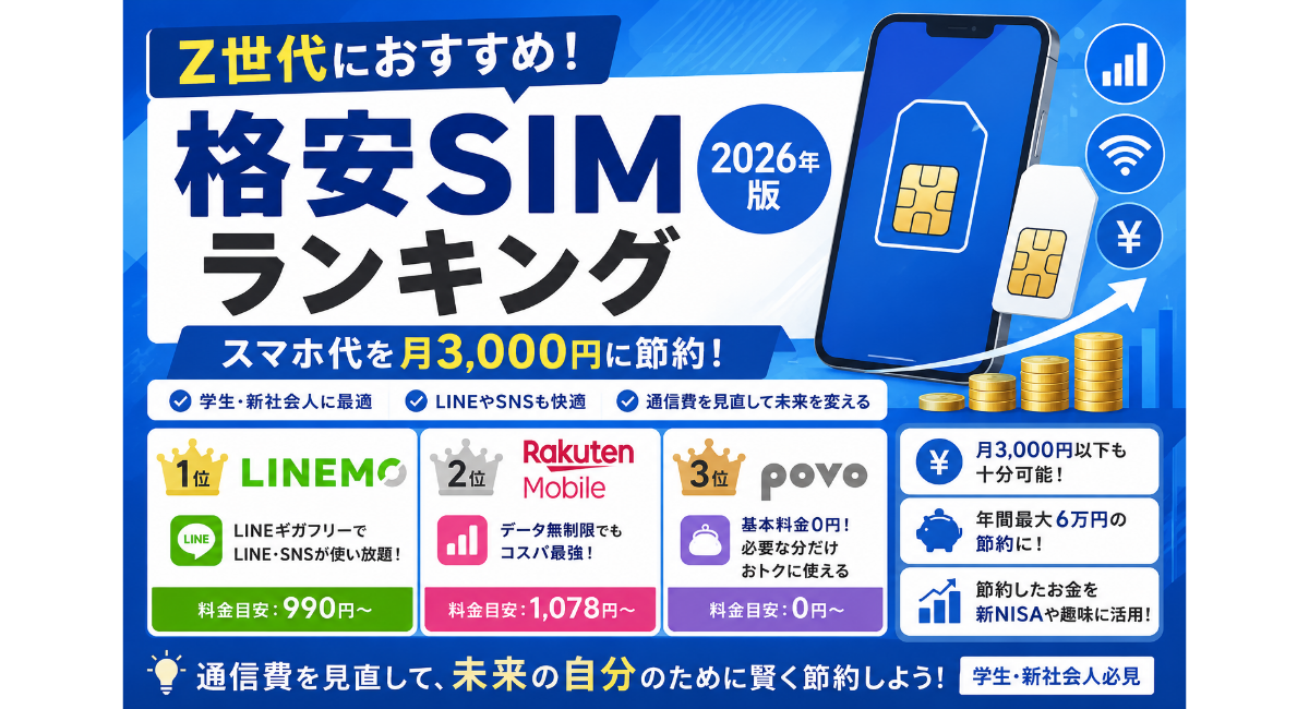 Z世代におすすめの格安SIMランキング