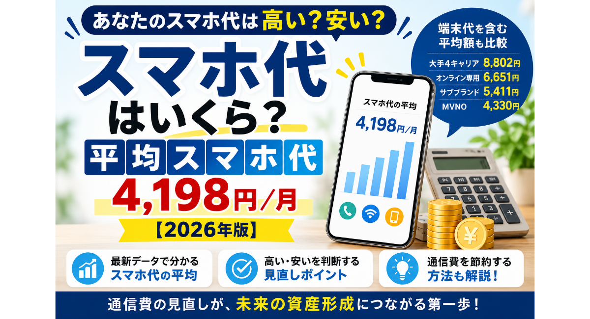 スマホ代の平均はいくら？