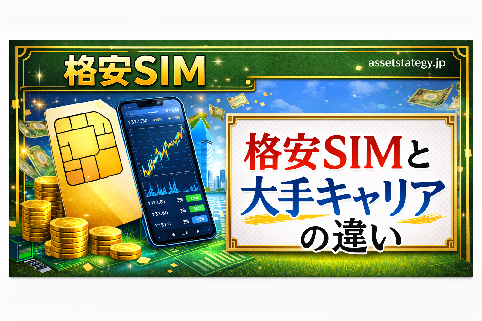 格安SIMと大手キャリアの違い｜料金・通信速度・サービスを比較するイメージ画像
