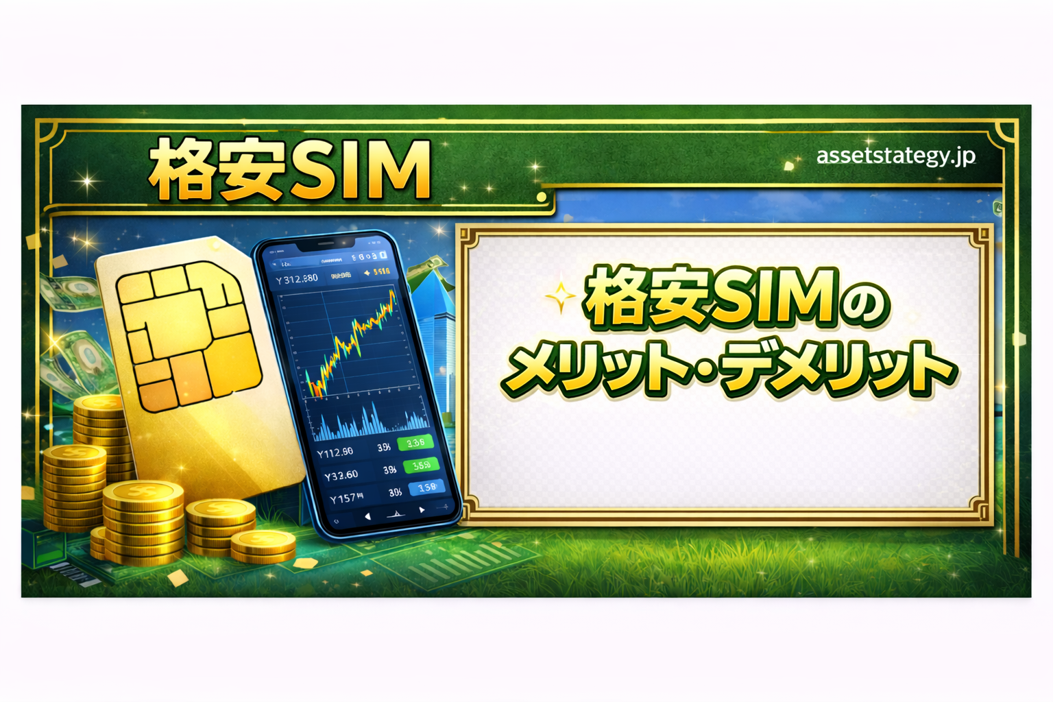 格安SIMのメリット・デメリットを解説するイメージ画像｜料金や通信速度の違いを紹介